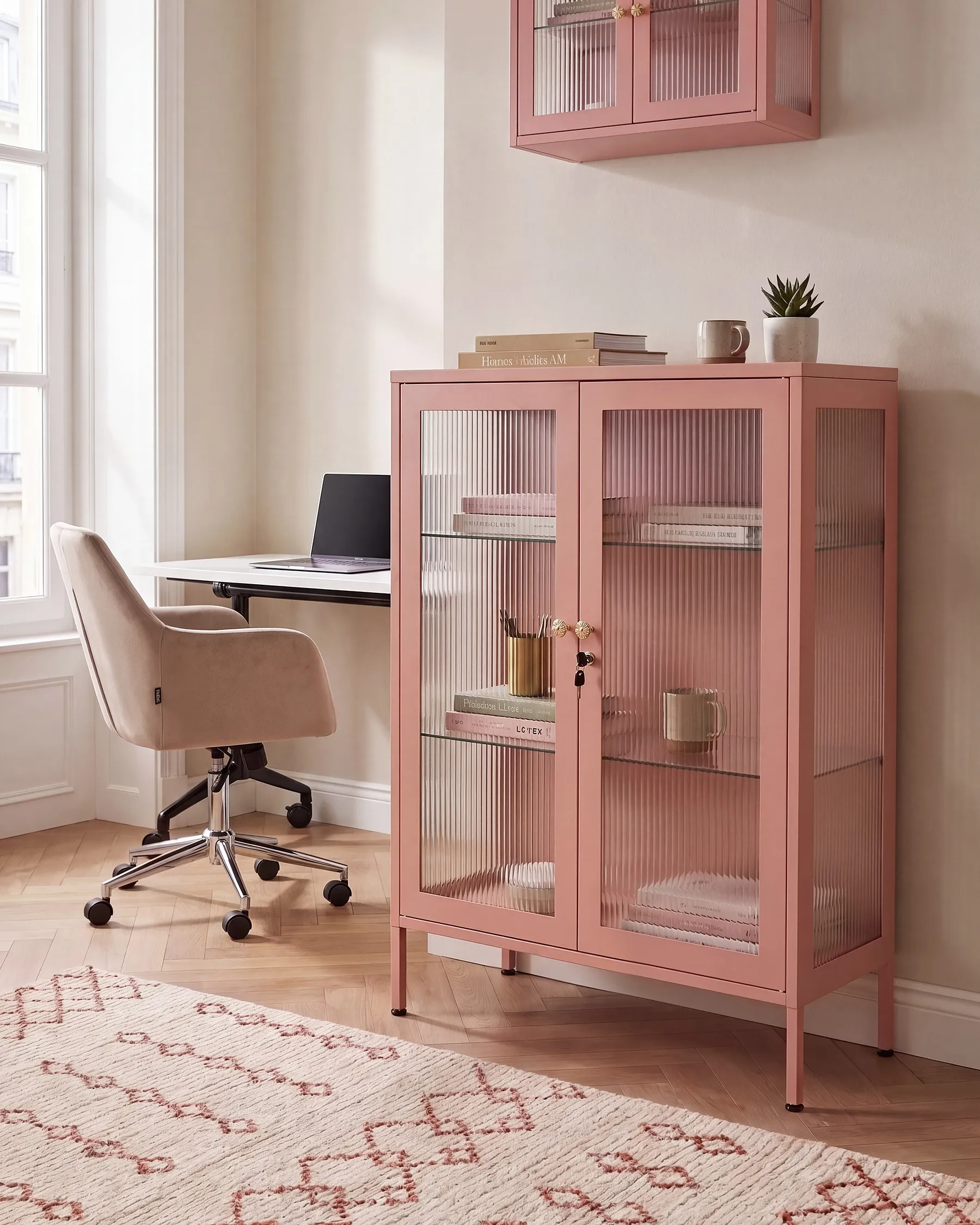 Vitriini HARLYN  90 cm Metalli Persikka_1160797
