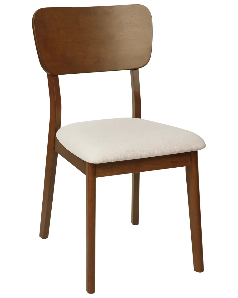 Set of 2 Dining Chairs MINIER Wood Dark Brown/ Beige_926535