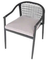 Set of 4 Garden Chairs with Cushions OZZERO Metal Black_1080098