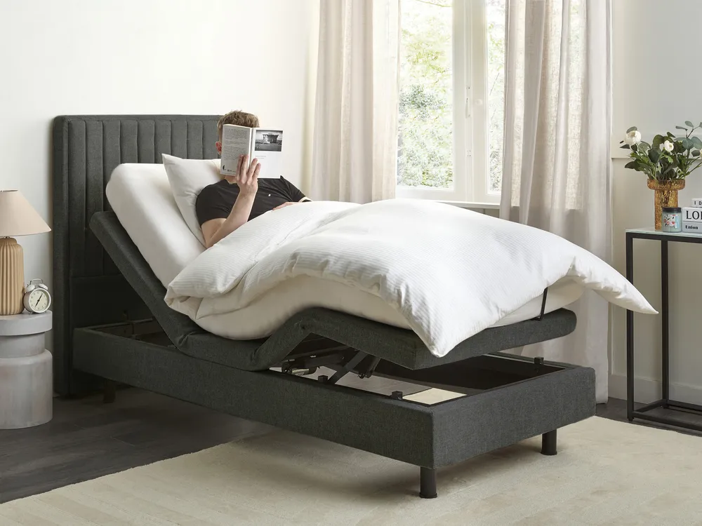 Adjustable Bed Fabric DUKE II 80 x 200 cm (EU Small Single) Dark Grey_987327