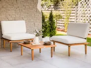 Garden Lounge Set with Table 2 Seater FRASCATI Modular Certified Acacia Wood Off-White_924758