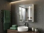 Bathroom Wall Mounted Mirror Cabinet LED CHABUNCO 60 cm 60 cm White_811268