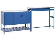 2 Piece Outdoor Kitchen Set with Bar Table MAENZA Blue Metal_1044891