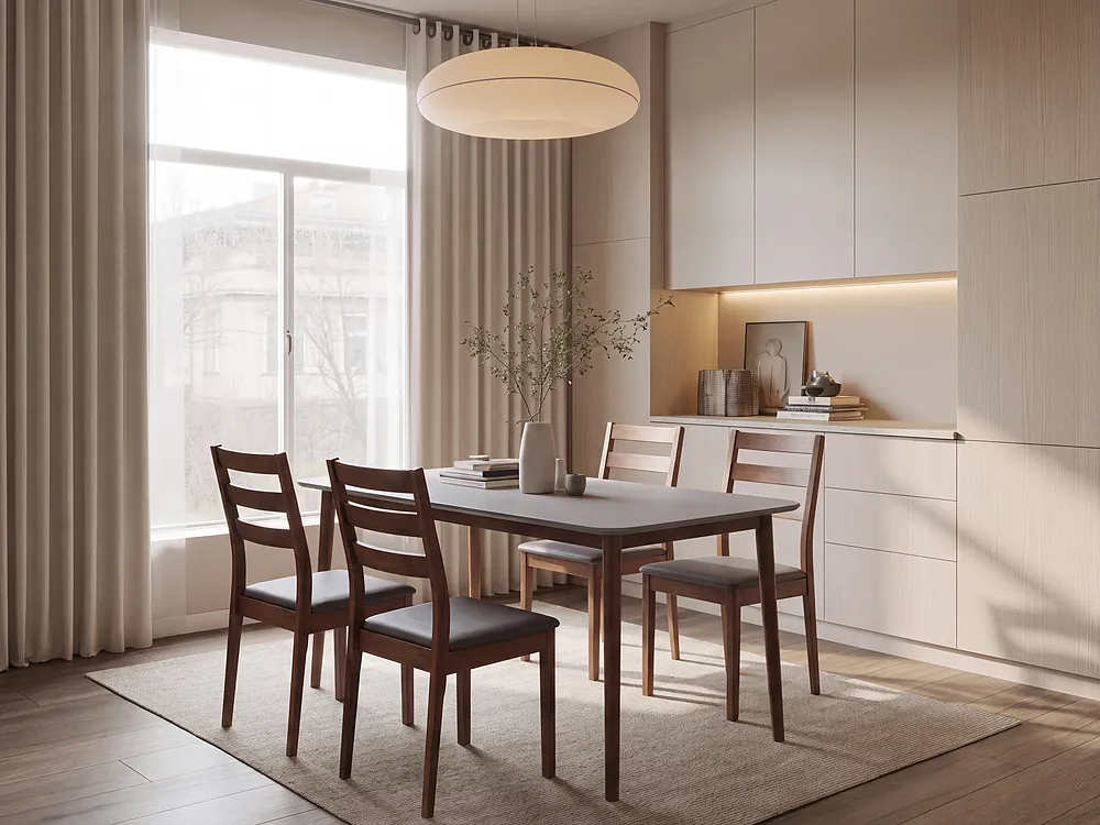 Dining Table MODESTO Grey 120 cm 80 cm Wood_1149662