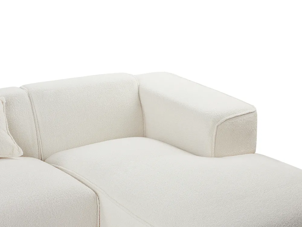 Corner Sofa 3 Seater DOLVA Boucle Off-White Left Hand_946419