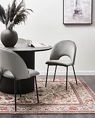 Set of 2 Dining Chairs COVELO Velvet Grey_1169895