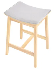 Set of 2 Bar Stools DIXON Wood Light Brown/ Grey_949301