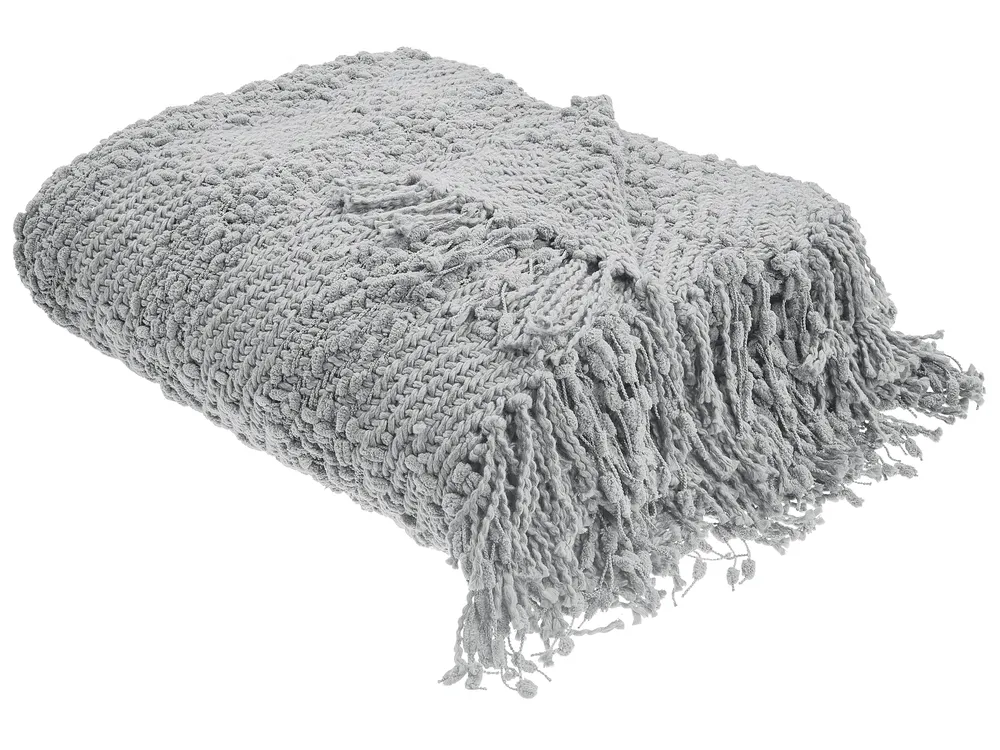 Blanket VELLA Cotton 220 x 240 cm Grey