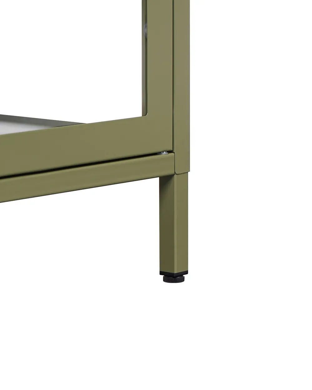 Glass Display Sideboard NEWPORT 115 cm Metal Green_1114945