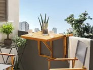 Balcony Table UDINE 70 cm 69 cm Acacia Wood Brown_810080