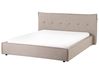Bed Faux Linen LESTRE 160 x 200 cm (EU King Size) Taupe