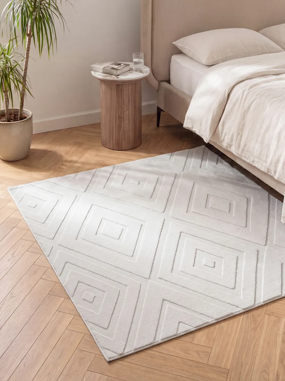 Rug BORAH Light Grey 160 x 160 cm