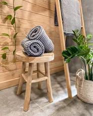 Set med 4 handdukar AREORA Bomull Ljusgrå_884458