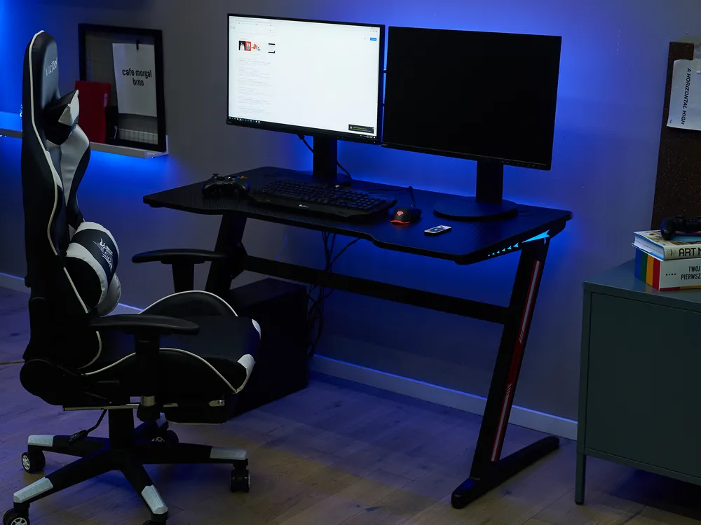 Gaming Desk DARFUR 120 cm 60 cm RGB LED Black