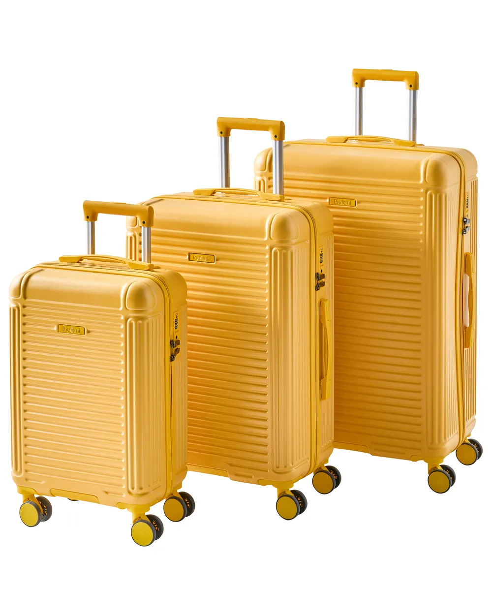 Set of 3 Hard Shell Suitcases MYNTIS Yellow