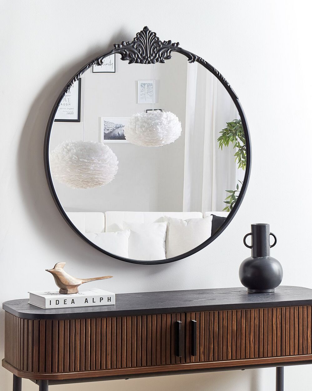 Veggspeil SOMMANT 67 cm 76 cm Metall Svart