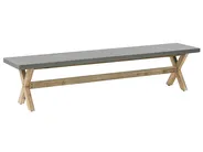 Garden Dining Set with Benches 6 Seater OLBIA Concrete Grey_771423