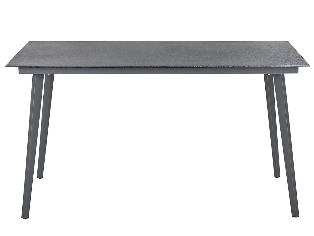Trädgårdsmatbord MILETO 140 cm 80 cm Glas Grå_808448