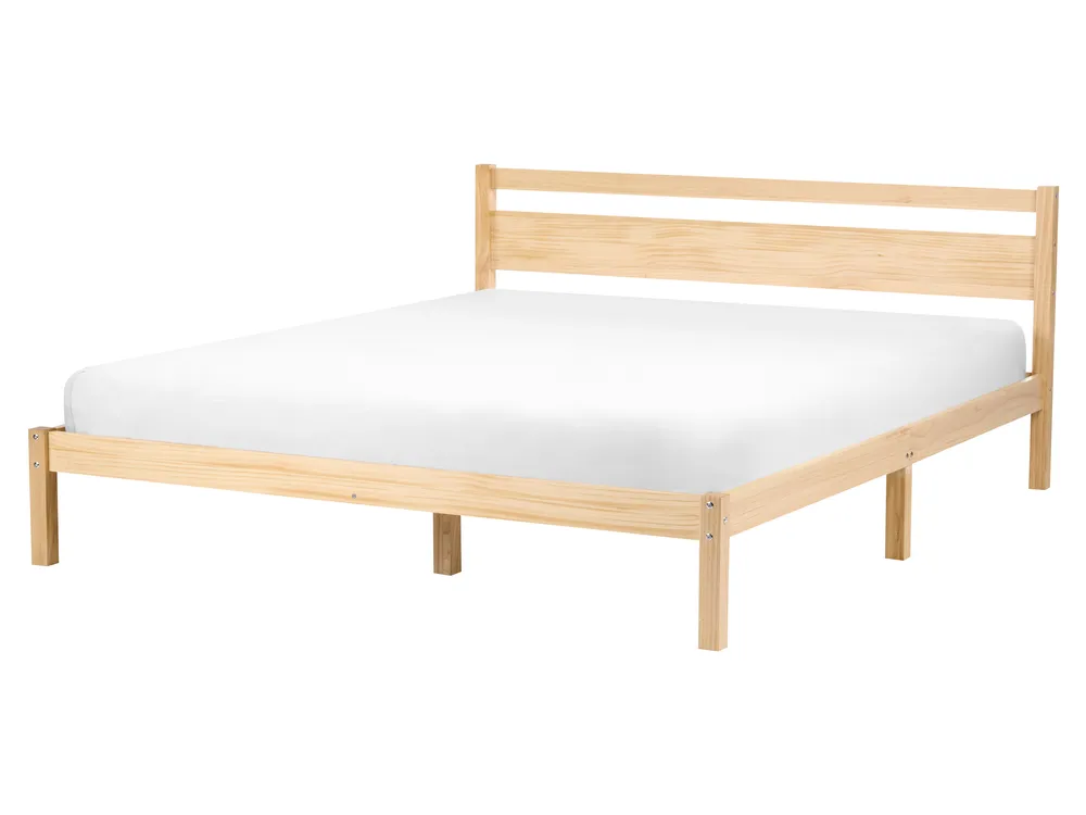 Wooden EU Single Size Bed White ROYAN