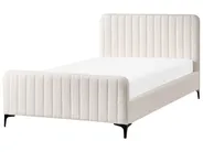 Säng med lamellram Bouclé LUNAN 120 x 200 cm Off-White_1025655