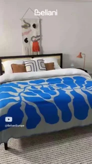 Blanket KIHUN Fabric 130 x 170 cm Blue_895823