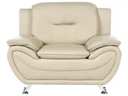 Living Room Set 6 Seater LEIRA Faux Leather Beige_1058768