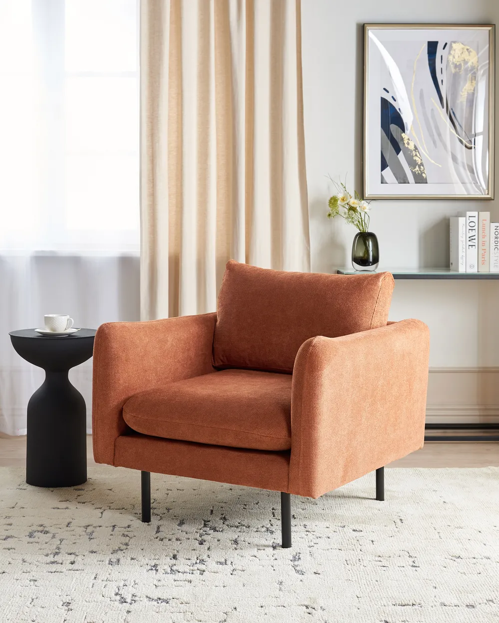 Armchair VINTERBRO Chenille Golden Brown