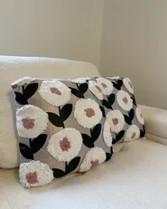 Set of 2 Decorative Cushions KUNRI 45 x 45 cm Cotton Multicolour Floral Pattern_975188