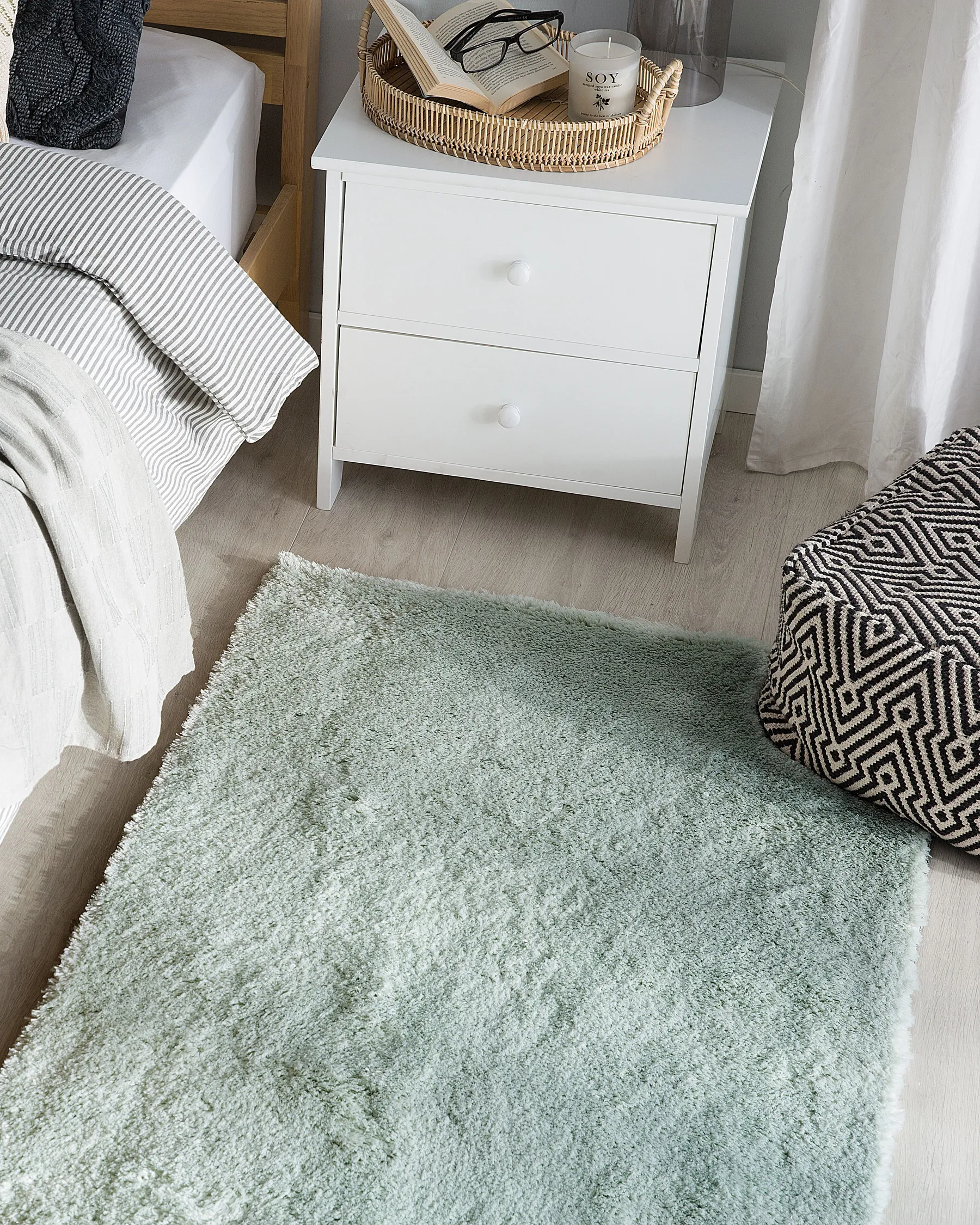 Shaggy Rug EVREN Mint Green 80 x 150 cm_758632