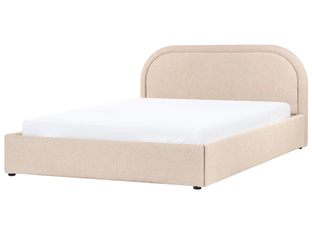 Säng med förvaring QUILLIEN Bouclé Beige 160 x 200 cm_989900