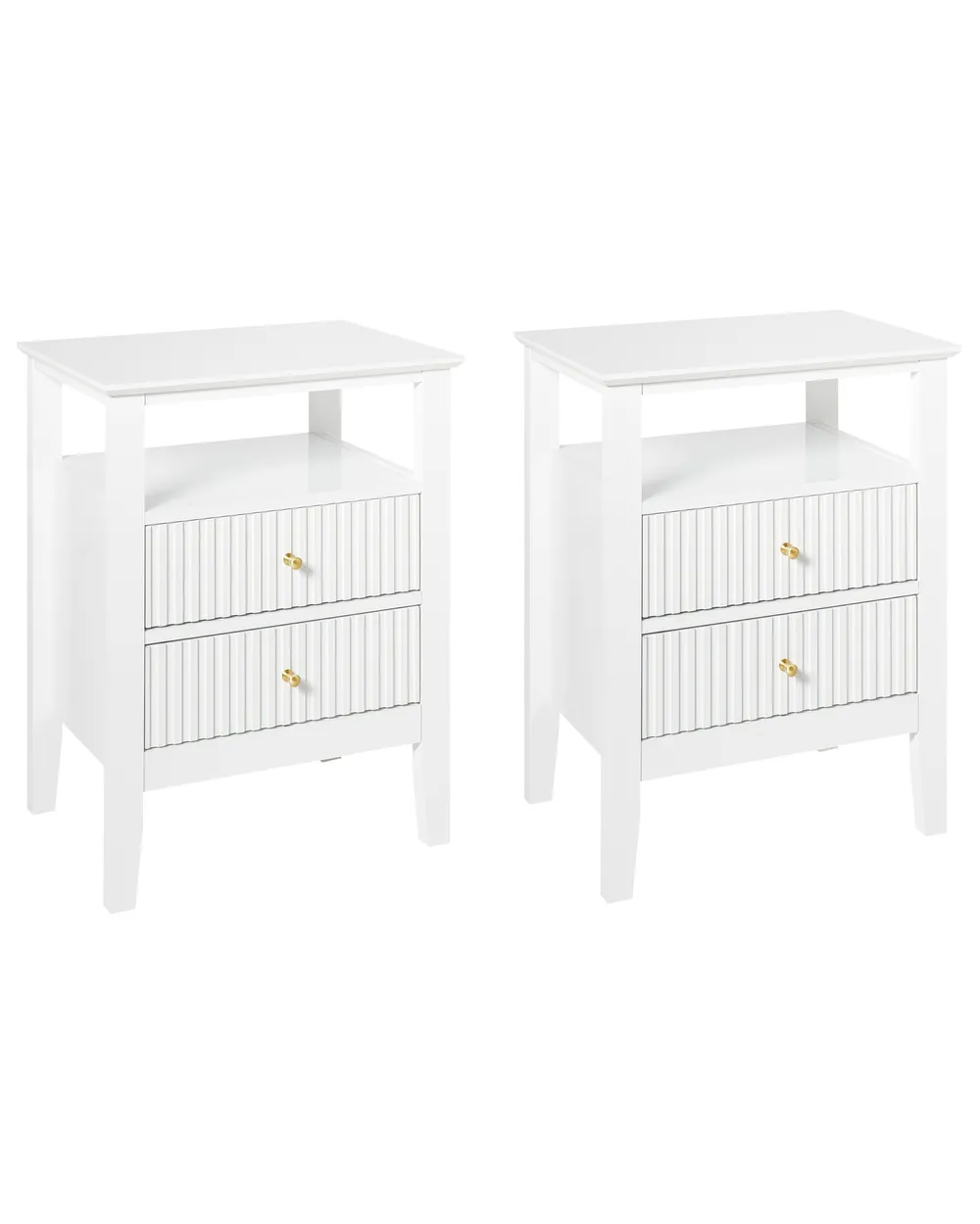 Set of 2 Bedside Tables ASSISI White