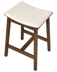 Set of 2 Bar Stools DIXON Wood Off-White/ Dark Brown_1016060