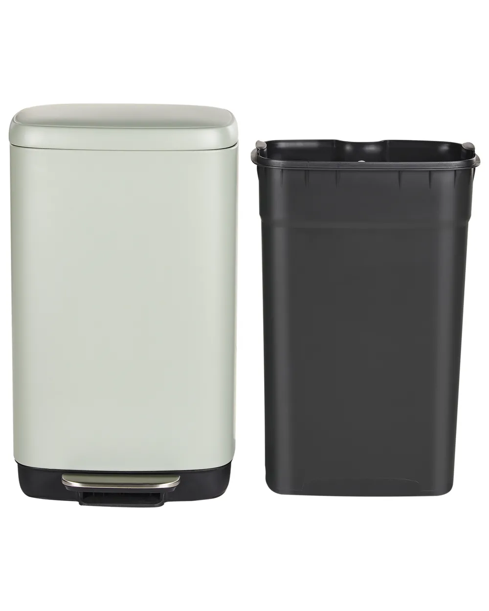 Papperskorg med pedal 30 L ECOCOLLECT Metall Ljusgrön_992742