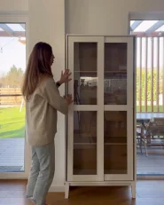 Glass Display Cabinet RUMSON 80 cm White_1046143