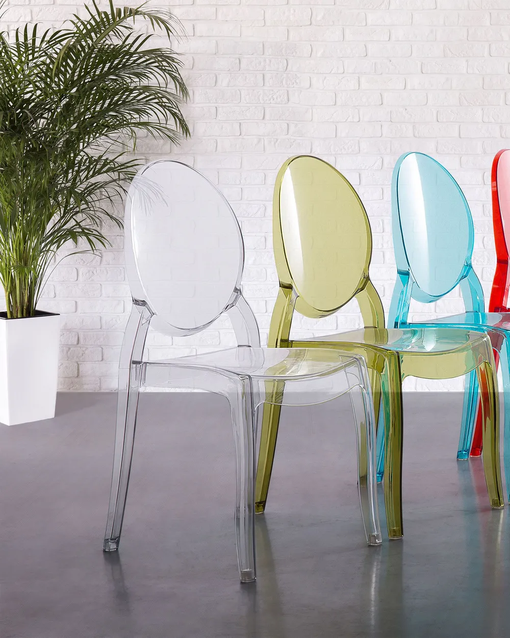 Set of 4 Dining Chairs MERTON Transparent_929237