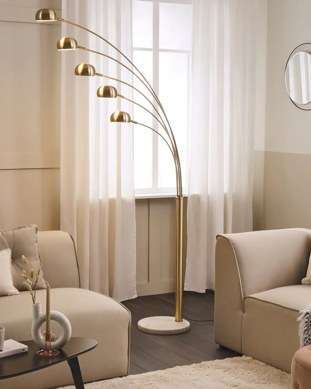 Floor Lamp FLINDERS Adjustable Metal Gold
