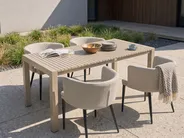 Utdragbart trädgårdsmatbord ARDESIO 160/220 cm 90 cm Metall Sandbeige_1069282
