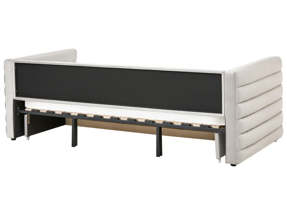 Dagbädd med förvaring Sammet MEUDON 90 x 200 cm Grå_1022100