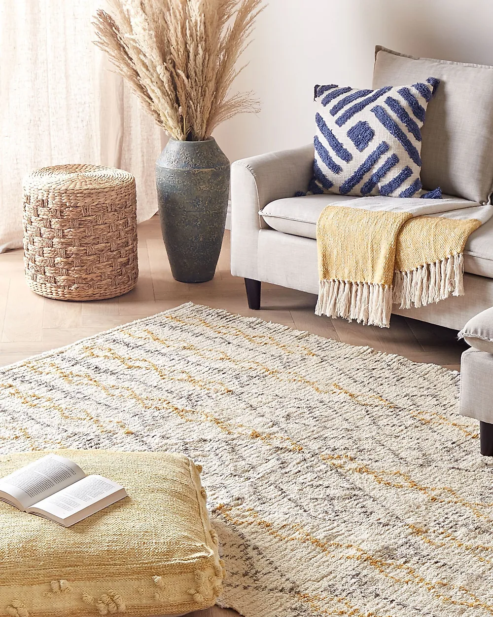 Matto KADAPA Beige 160 x 230 cm Puuvilla_1178461
