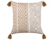 Set of 2 Decorative Cushions MALUS 45 x 45 cm Cotton Light Brown Oriental Pattern_838587