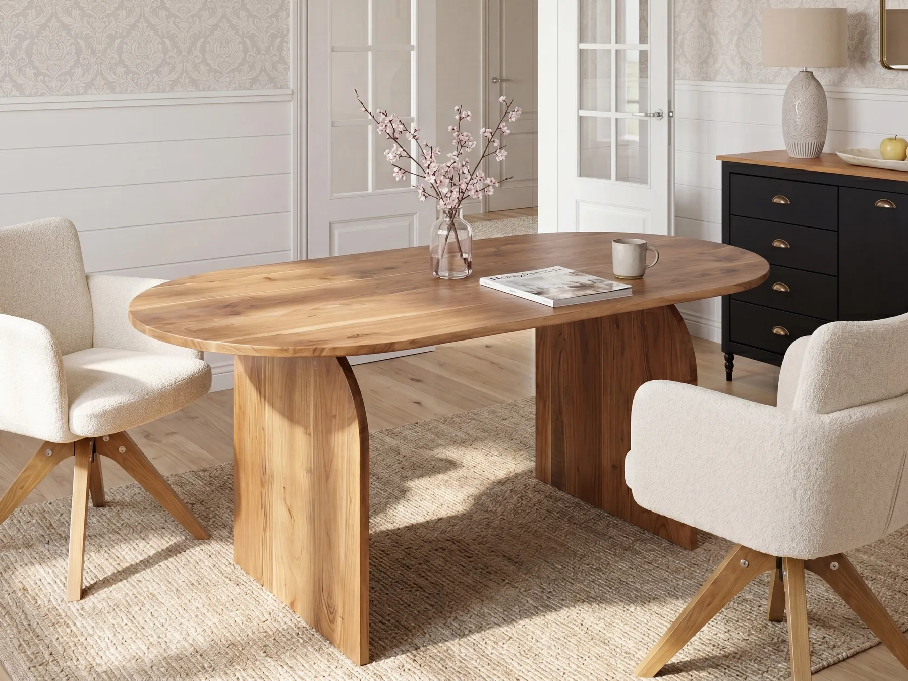 Dining Table SKYE Brown 90 cm 180 cm Acacia Wood_918627