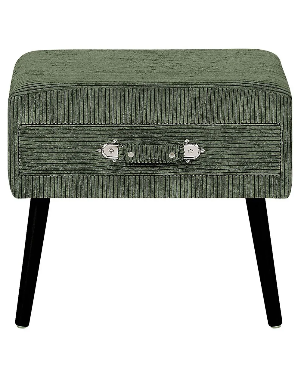 1 Drawer Bedside Table EUROSTAR Corduroy Dark Green_773683