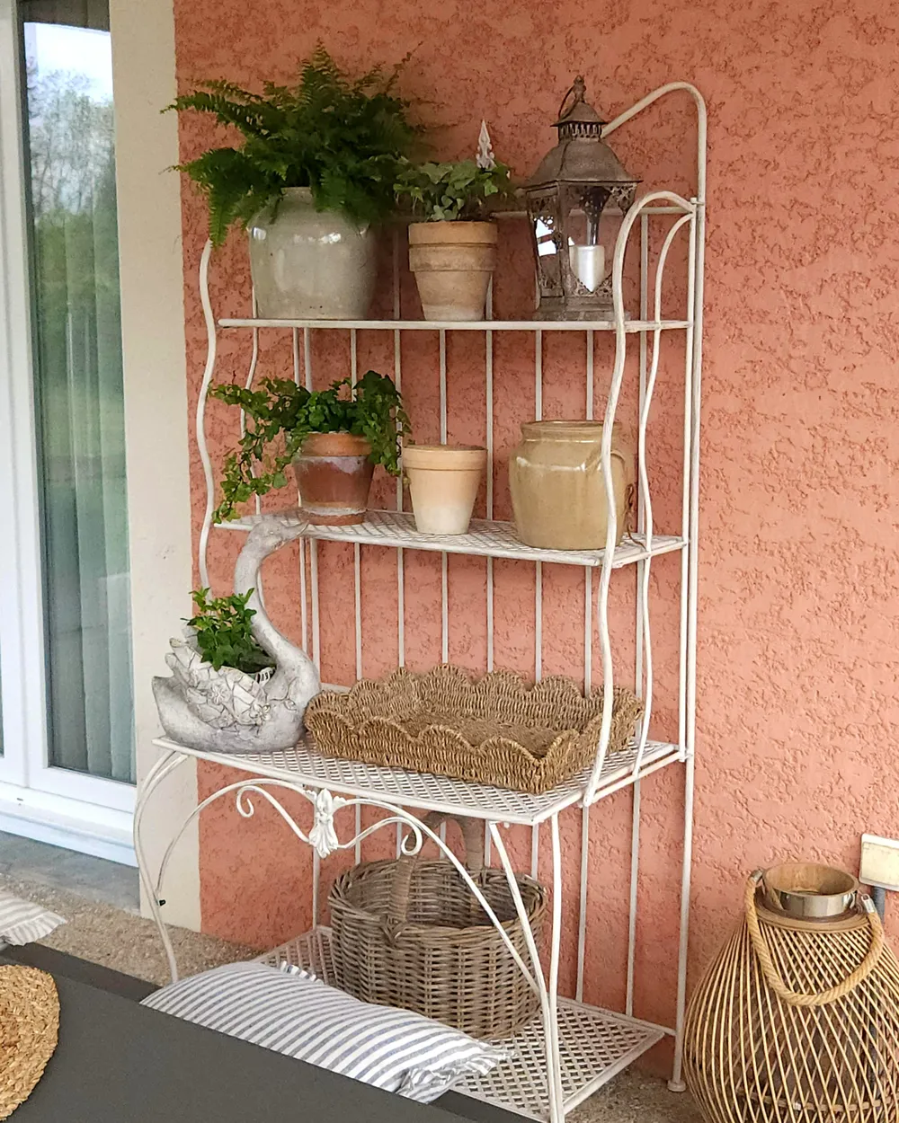 Shelving Unit PAVONA 94 cm 170 cm Metal Light Beige_982359