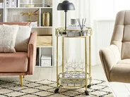 Kitchen Trolley SHAFTER Metal White Marble_791105