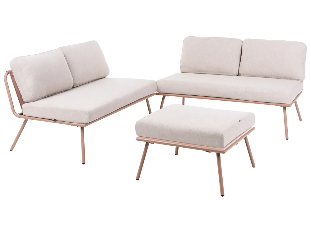 Garden Corner Sofa with Table 4 Seater CACCAMO Beige