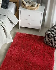 Matta med lång lugg EVREN Röd 80 x 150 cm_1179401