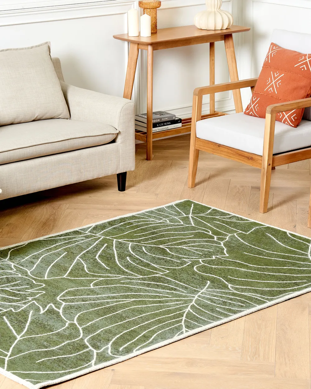 Rug SARMIN Green 200 x 300 cm Cotton
