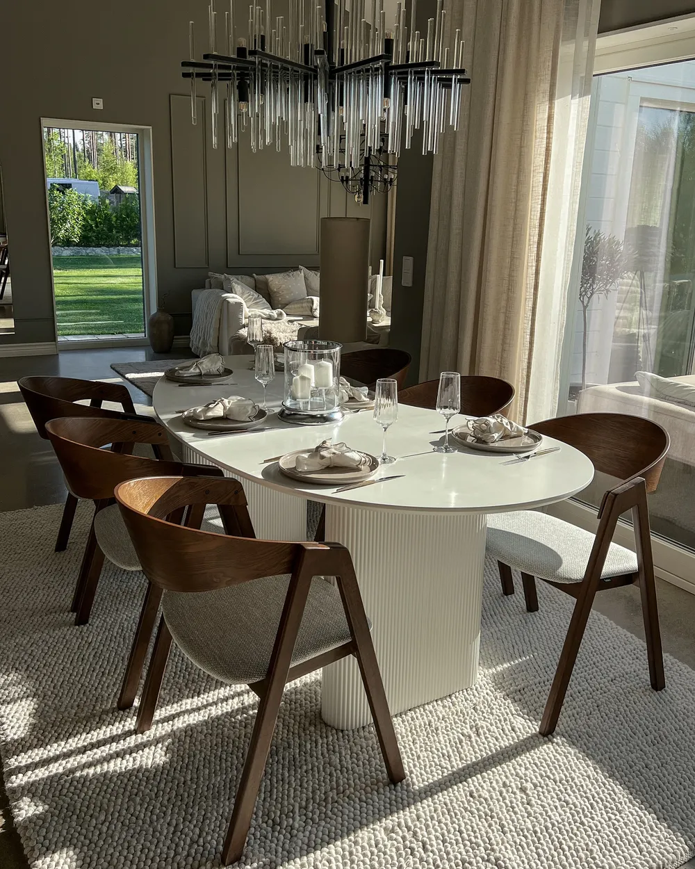 Set of 2 Dining Chairs YUBA Wood Light Grey_1006463