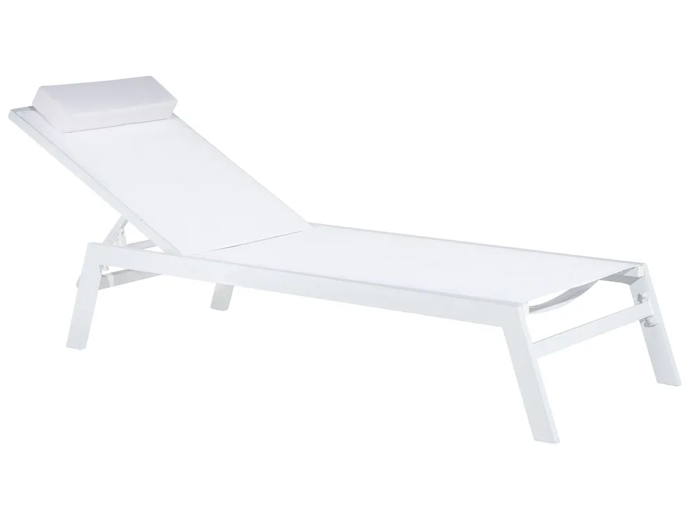 Sun Lounger CATANIA Reclining Metal White