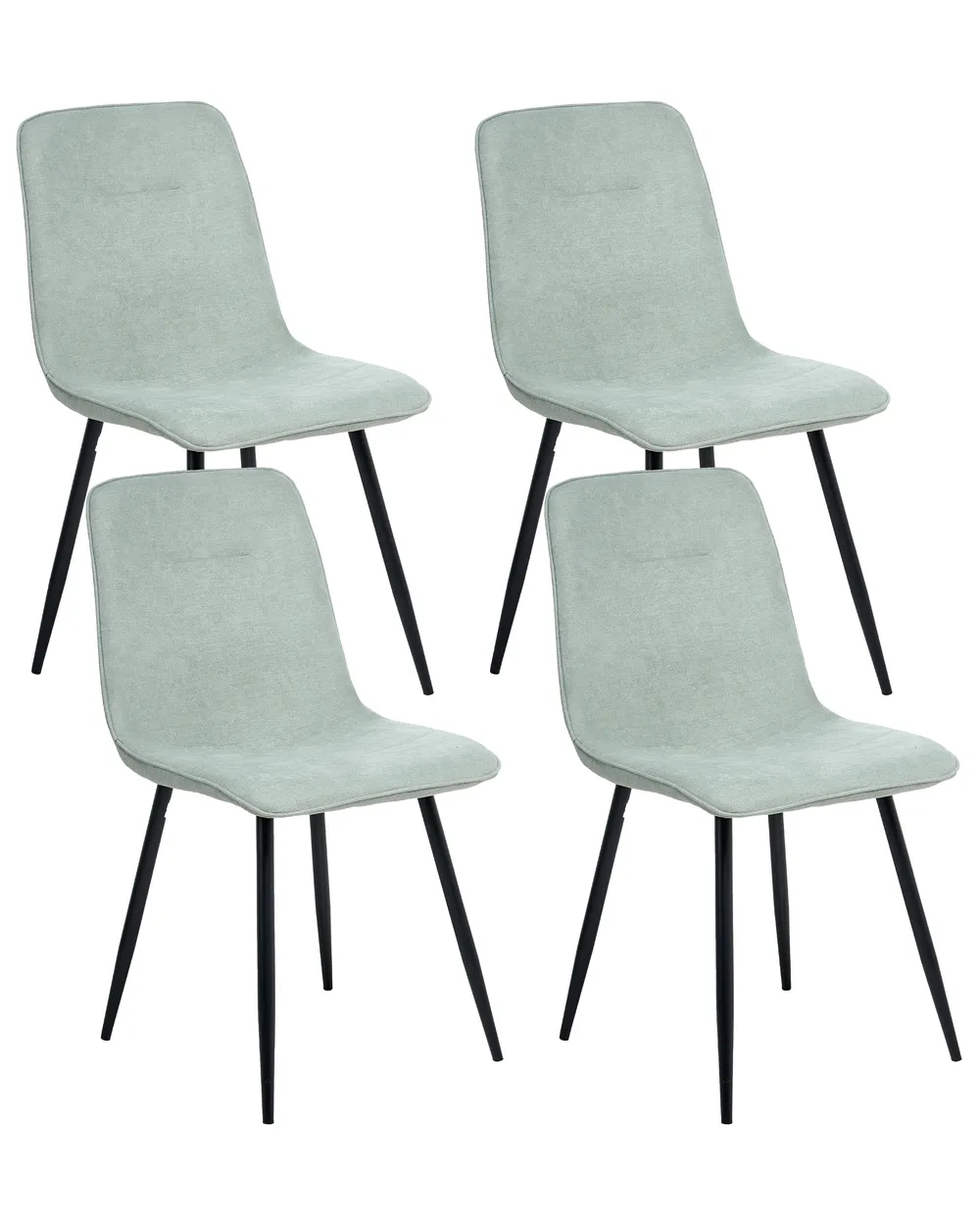 Set of 4 Dining Chairs TUSCOLA Fabric Light Green
